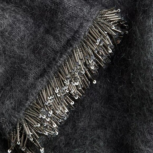 H&M EDITION BEAD DETAILED SWEATER & MATCHING MOHAIR-BLEND SKIRT - Picture 3 of 8